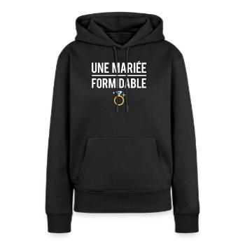 Une mariée formidable mariage fiançailles - Sweat à capuche Premium bio Femme - noir - Devant - Julia (174cm)