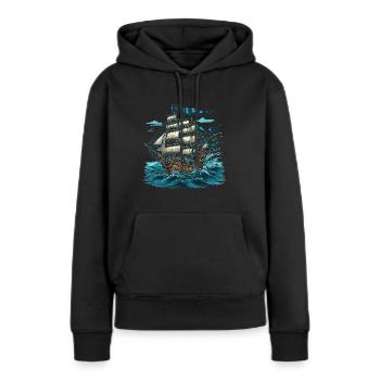 Adventurous pirate ship on the high seas - Women’s Premium Organic Hoodie - black - Front - Julia (174cm)