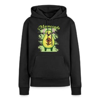 Avocado Mamacado Lustiger Spruch - Frauen Premium Bio Hoodie - Schwarz - Vorne - Julia (174cm)