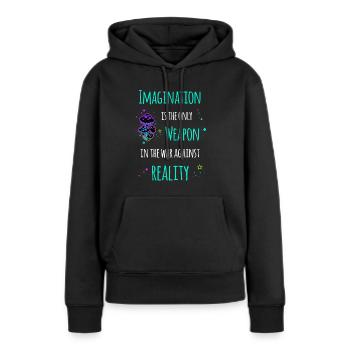 Imagination Vorstellungskraft - Sweat à capuche Premium bio Femme - noir - Devant - Julia (174cm)