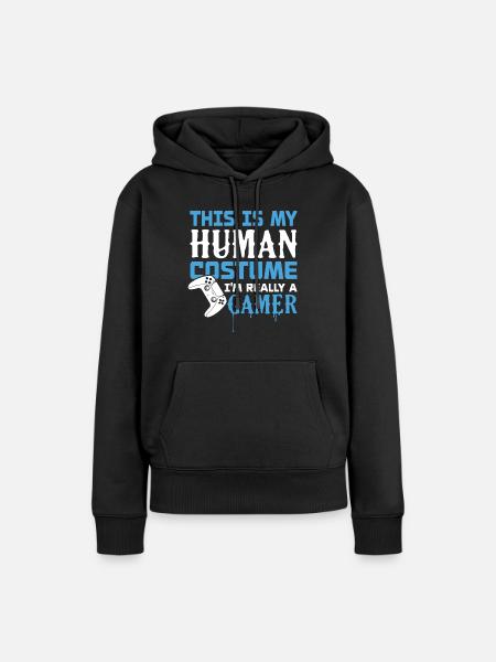 Ich bin wirklich ein Gamer - Frauen Premium Bio Hoodie - Schwarz