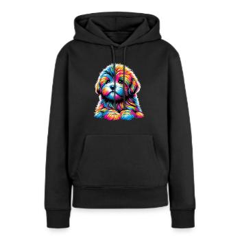 Bolonka Zwetna Chiot - Sweat à capuche Premium bio Femme - noir - Devant - Julia (174cm)