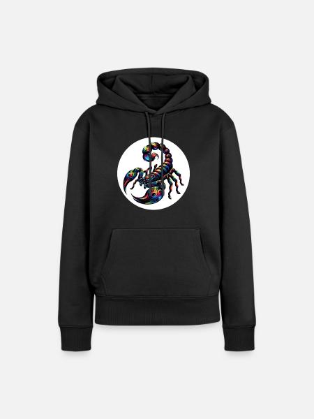 Scorpion - Sweat à capuche Premium bio Femme - noir