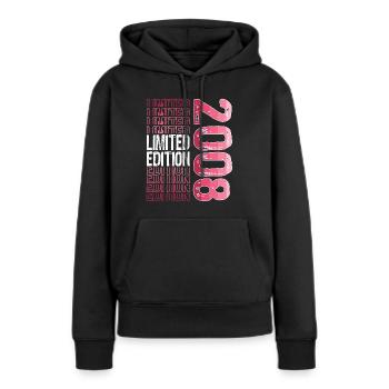 Limited Edition seit 2008 Geburtstag Vintage 2008 - Frauen Premium Bio Hoodie - Schwarz - Vorne - Julia (174cm)