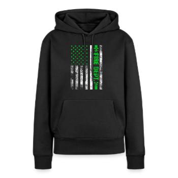 Service d’incendie Pompier Pompier Lutte contre les incendies - Sweat à capuche Premium bio Femme - noir - Devant - Julia (174cm)