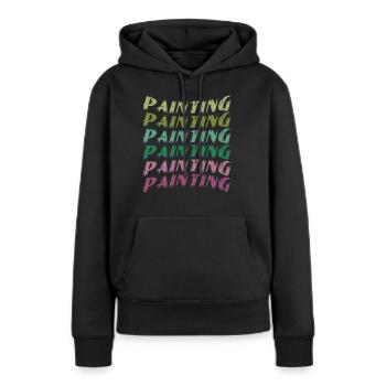 Peinture Peinture Coulée Vernis Construction Peinture - Sweat à capuche Premium bio Femme - noir - Devant - Julia (174cm)