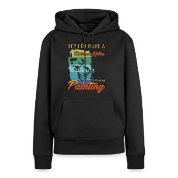 Retirementplan Painting künstlerisch Dekorieren - Frauen Premium Bio Hoodie - Schwarz - Vorne - Julia (174cm)