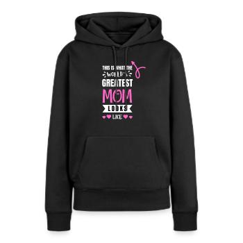 Mutter Mama Muttertag lustig Kind Tochter Geburt - Frauen Premium Bio Hoodie - Schwarz - Vorne - Julia (174cm)