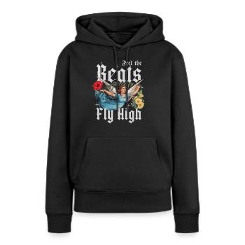 Feel the Beats Fly High - Women’s Premium Organic Hoodie - black - Front - Julia (174cm)
