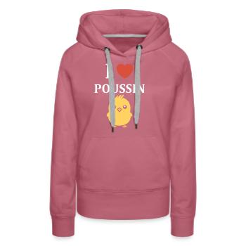 Humour bébé poussin - Sweat à capuche Premium bio Femme - mauve - Devant - Isabella (175cm)
