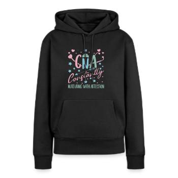 CNA Nursing Quotes Funny Nurse Lovers Cute CNA - Women’s Premium Organic Hoodie - black - Front - Julia (174cm)