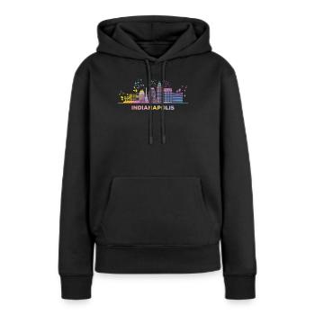 Ligne d’horizon de l’Indiana Indianapolis - Sweat à capuche Premium bio Femme - noir - Devant - Julia (174cm)