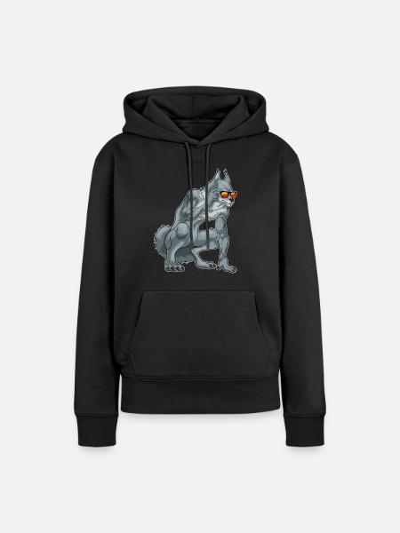 Werwolf Halloween Sonnenbrille - Frauen Premium Bio Hoodie - Schwarz