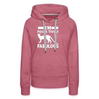 Fabuleux Fossas Madagascar Chat prédateur - Sweat à capuche Premium bio Femme - mauve - Devant - Isabella (175cm)