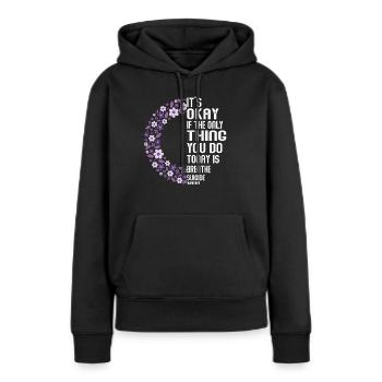 PsychicAwareness pour la prévention du suicide - Sweat à capuche Premium bio Femme - noir - Devant - Julia (174cm)
