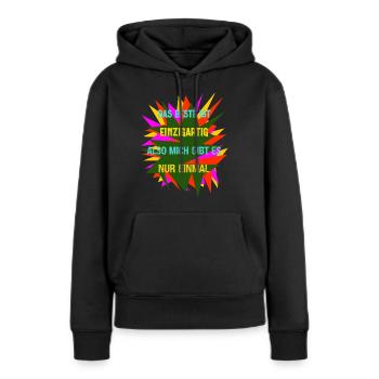 Menschen sind individuell und einmalig - Frauen Premium Bio Hoodie - Schwarz - Vorne - Julia (174cm)