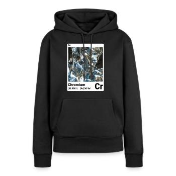 AI am Chrome (poids) - Sweat à capuche Premium bio Femme - noir - Devant - Julia (174cm)