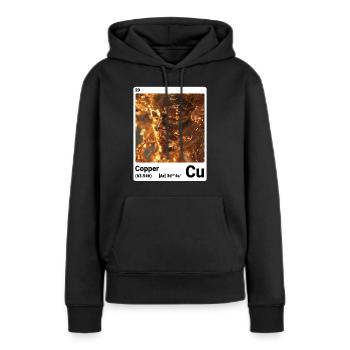 AI am Cuivre (poids) - Sweat à capuche Premium bio Femme - noir - Devant - Julia (174cm)