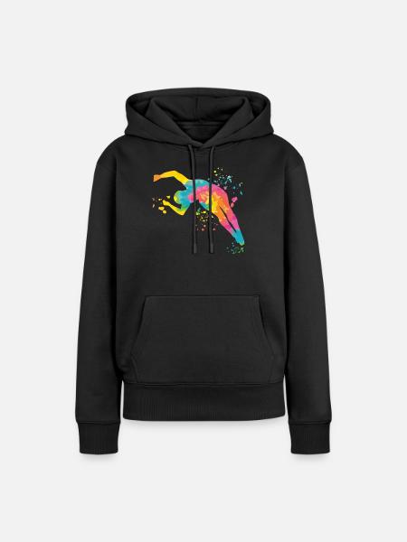 Synchronisierter Wassertaucher High Diver - Frauen Premium Bio Hoodie - Schwarz