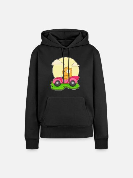 Hamster Auto - Frauen Premium Bio Hoodie - Schwarz