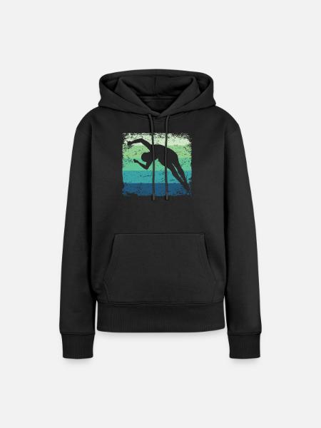 Synchronisierter Wassertaucher High Diver - Frauen Premium Bio Hoodie - Schwarz