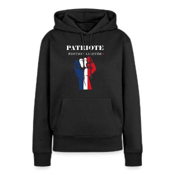 Patriotisches Frankreich-Emblem - Frauen Premium Bio Hoodie - Schwarz - Vorne - Julia (174cm)