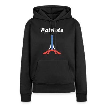 Patriotisches Frankreich-Emblem - Frauen Premium Bio Hoodie - Schwarz - Vorne - Julia (174cm)