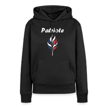 Patriotisches Frankreich-Emblem - Frauen Premium Bio Hoodie - Schwarz - Vorne - Julia (174cm)