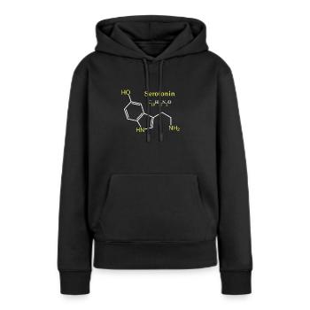 Sérotonine Molécule - Sweat à capuche Premium bio Femme - noir - Devant - Julia (174cm)