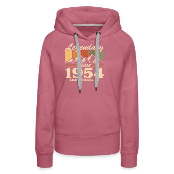 Berge Jahrgang 1954 geboren Geburtstag - Frauen Premium Bio Hoodie - Malve - Vorne - Isabella (175cm)