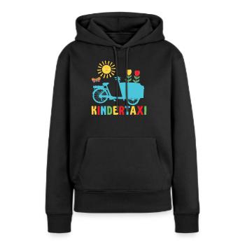 Fracht Kindertaxi Fracht Fahrrad Cargobike - Frauen Premium Bio Hoodie - Schwarz - Vorne - Julia (174cm)