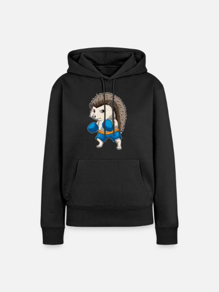 Igel Boxer Boxhandschuhe Boxen - Frauen Premium Bio Hoodie - Schwarz