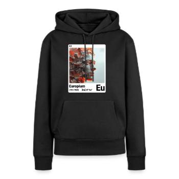 AI am Europium (wt) - Sweat à capuche Premium bio Femme - noir - Devant - Julia (174cm)