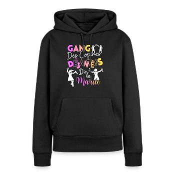 EVJF - GANG des copines Déjantées de la mariée - Sweat à capuche Premium bio Femme - noir - Devant - Julia (174cm)