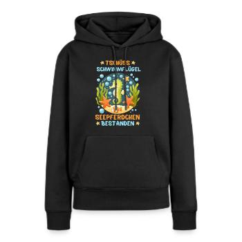 Seepferdchen Seestern Meer Schwimmbad Kinder Fun - Frauen Premium Bio Hoodie - Schwarz - Vorne - Julia (174cm)