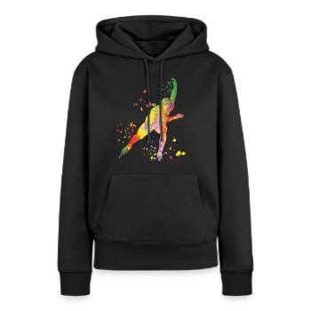 Eisschnellläufer Sportlerin Eisschnelllauf - Frauen Premium Bio Hoodie - Schwarz - Vorne - Julia (174cm)