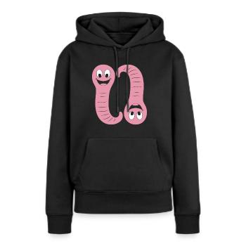 Regenwurm - Frauen Premium Bio Hoodie - Schwarz - Vorne - Julia (174cm)