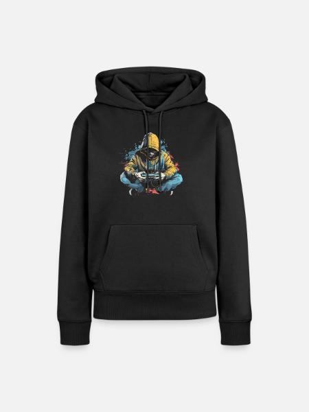 Spiel Liebhaber - Frauen Premium Bio Hoodie - Schwarz