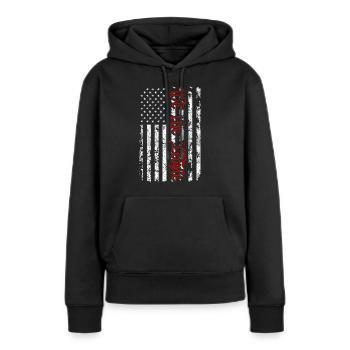 Nous, le peuple - Constitution des pères fondateurs - Sweat à capuche Premium bio Femme - noir - Devant - Julia (174cm)