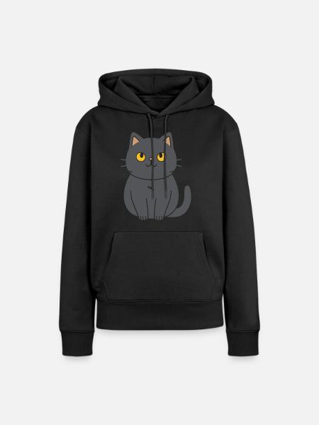 Chartreux kleine Katze - Frauen Premium Bio Hoodie - Schwarz