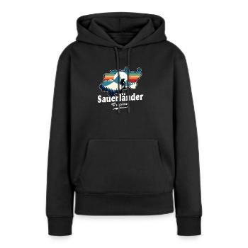 Sauerländer Original Retro Sunset - Sweat à capuche Premium bio Femme - noir - Devant - Julia (174cm)