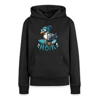 Hamburg Möwe Moin Norden Dialekt Hamburger lustig - Frauen Premium Bio Hoodie - Schwarz - Vorne - Julia (174cm)