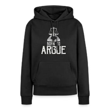 Né pour plaider Judge Advocate Attorney - Sweat à capuche Premium bio Femme - noir - Devant - Julia (174cm)