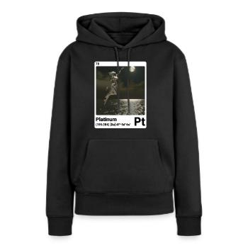 AI am Platin (at) Stilelement periodisch - Frauen Premium Bio Hoodie - Schwarz - Vorne - Julia (174cm)