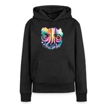 Underwater World Baby Octopus Fish in Watercolor - Frauen Premium Bio Hoodie - Schwarz - Vorne - Julia (174cm)