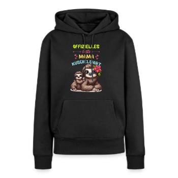 Paresseux Fête des Mères Maman Bébé Câlins Famille Doux - Sweat à capuche Premium bio Femme - noir - Devant - Julia (174cm)
