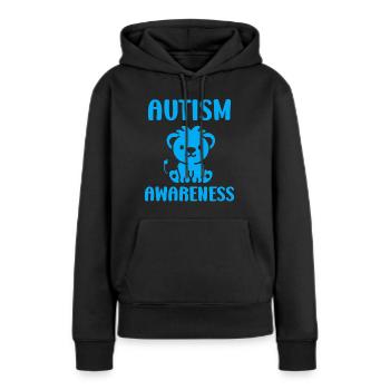 sensibilisation à l'autisme autiste - Sweat à capuche Premium bio Femme - noir - Devant - Julia (174cm)
