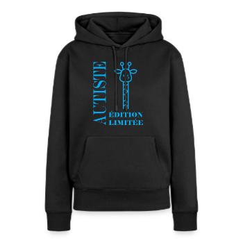 sensibilisation à l'autisme autiste - Sweat à capuche Premium bio Femme - noir - Devant - Julia (174cm)