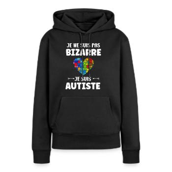 sensibilisation a l'autisme autiste - Sweat à capuche Premium bio Femme - noir - Devant - Julia (174cm)