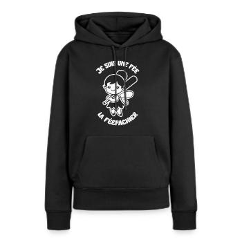Ich bin eine Fee Die Fee Pachier Fee - Girly Humor - Frauen Premium Bio Hoodie - Schwarz - Vorne - Julia (174cm)